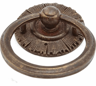 2 1/4 Inch Sunburst Cabinet Ring Pull with Back Plate