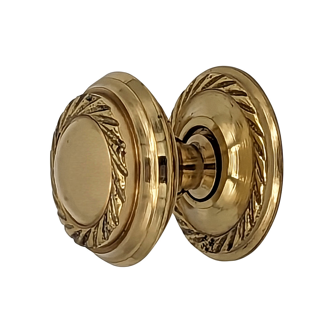 Antique Hardware 1 Inch Solid Brass Georgian Roped Round Cabinet & Furniture Knob CABINET KNOB