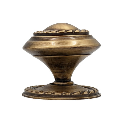 1 1/4 Inch Solid Brass Georgian Roped Round Cabinet & Furniture Knob