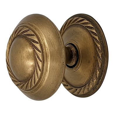 1 1/2 Inch Georgian Roped Cabinet Knob with Backplate (Several Finishes Available)
