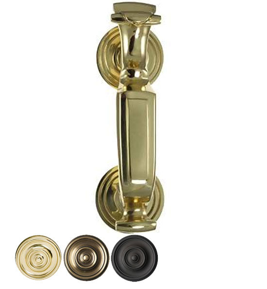 8 Inch Tall Traditional Doctor's Door Knocker in Several Finishes