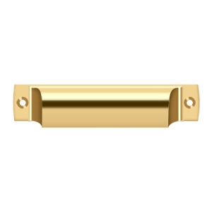 4 Inch Solid Brass Rectangular Shell Cabinet & Furniture Cup Pull (Several Finishes Available)