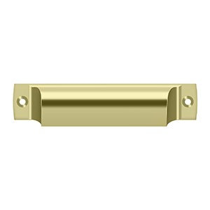 4 Inch Solid Brass Rectangular Shell Cabinet & Furniture Cup Pull (Several Finishes Available)