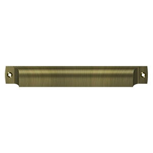 7 Inch Solid Brass Rectangular Shell Cabinet & Furniture Cup Pull (Several Finishes Available)
