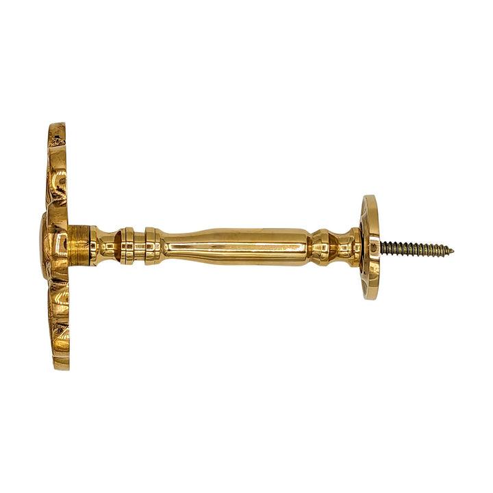 Antique Hardware 3 Inch Solid Brass Floral Curtain Tie Back (Polished Brass Finish) Curtain Holdbacks & Tassels