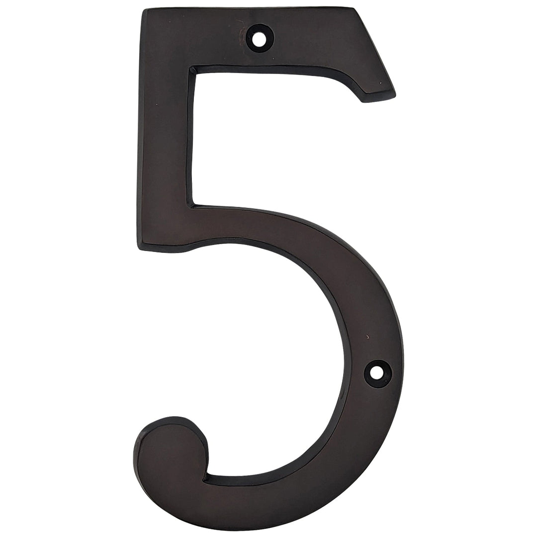 Antique Hardware 6 Inch Tall House Number 5 ADDRESS PLAQUE