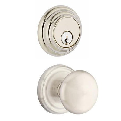 Emtek Regular Low Profile Entryway Set with Providence Round Brass Knob (Several Finishes Available)