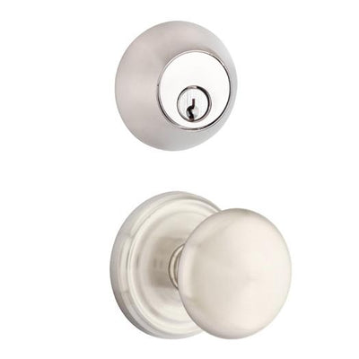 Emtek Regular Entryway Set with Providence Round Brass Knob (Several Finishes Available)
