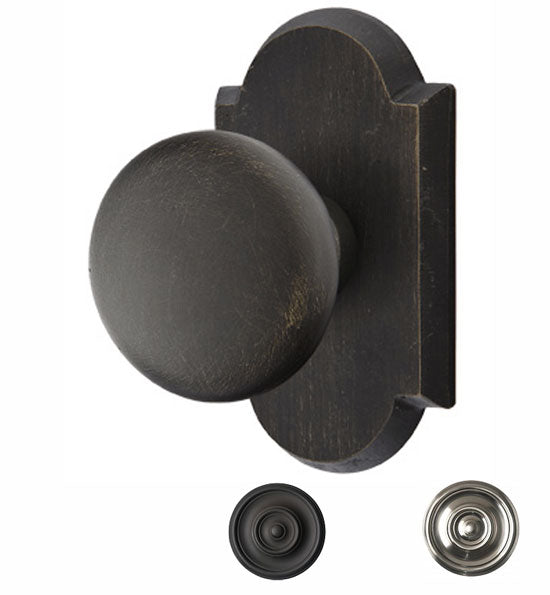 Solid Brass Sandcast Winchester Door Knob Set With Arched Rosette