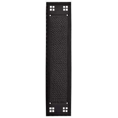 ##Antique Hardware## 10 Inch Arts & Crafts Style Push Plate (Black Bronze Finish)