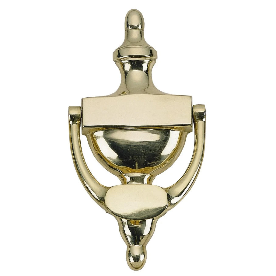 8 Inch (4 1/2 Inch c-c) Traditional Style Door Knocker (Polished Brass Finish)
