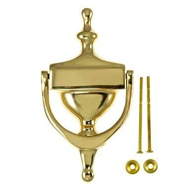 Antique Hardware 7 Inch (6 1/4 Inch c-c) Heritage Style Door Knocker (Polished Brass) lowes door knockers