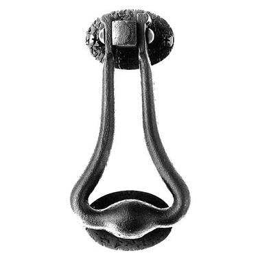 7 1/2 Inch Iron Art Hand Forged Long Door Knocker (Black Iron Finish)