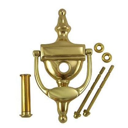 6 Inch (3 3/4 Inch c-c) Solid Brass Traditional Door Knocker (Polished Brass Finish)