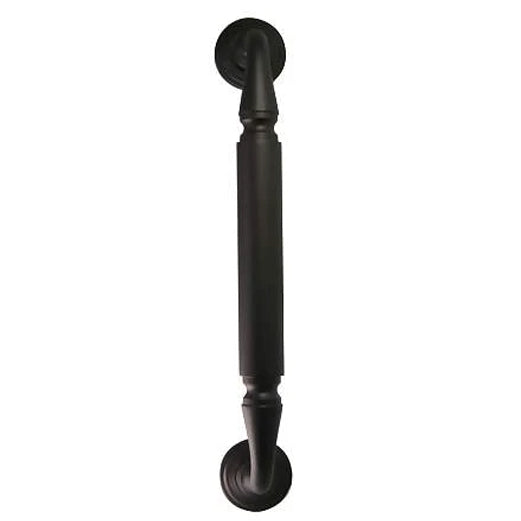 9 Inch Solid Brass Door Pull With Rosettes (Oil Rubbed Bronze Finish)