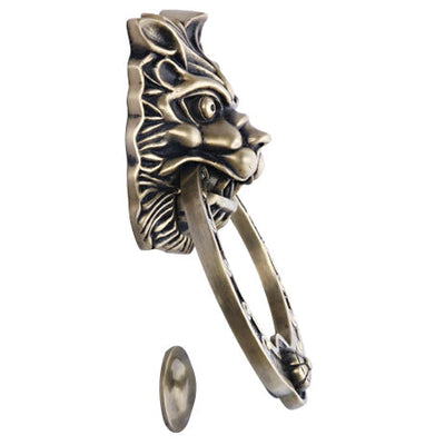 ##Antique Hardware## Regal Lion 8 3/8 Inch Brass Door Knocker (Several Finishes Available)