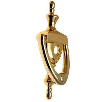 6 Inch (3 7/8 Inch c-c) Solid Brass Traditional Knocker Polished Brass