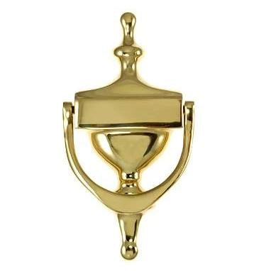 Antique Hardware 7 Inch (6 1/4 Inch c-c) Heritage Style Door Knocker (Polished Brass) lowes door knockers