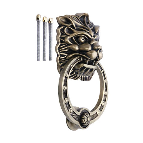 ##Antique Hardware## Regal Lion 8 3/8 Inch Brass Door Knocker (Several Finishes Available)