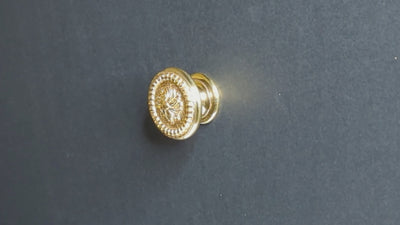 1 3/5 Inch Beaded Floral Cabinet Knob (Several Finishes Available)