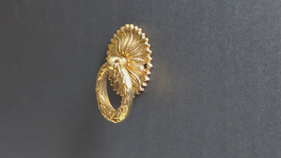 2 Inch Solid Brass Radiant Leaves Ring Pull