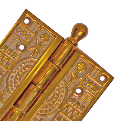 4 x 4 Inch Ball Tipped Eastlake Solid Brass Hinge