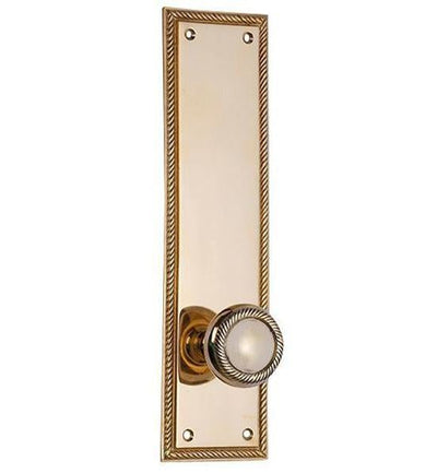 Solid Brass Georgian Roped Door Set with Roped Edged Back Plate