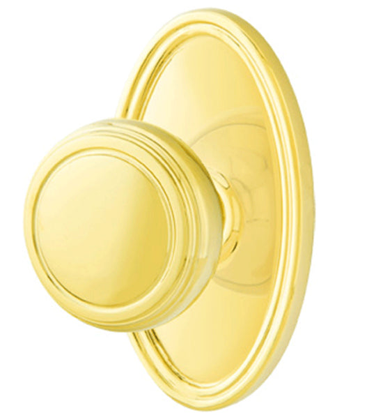 ##Antique Hardware## Solid Brass Norwich Door Knob Set With Oval Rosette (Several Finish Options)