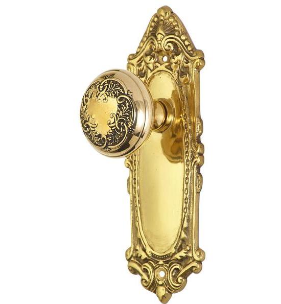 Floral Leaf Door Knob With Largo Design Rosette – Antique Hardware Supply