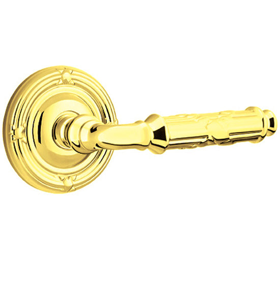 Solid Brass Ribbon & Reed Lever With Ribbon & Reed Rosette