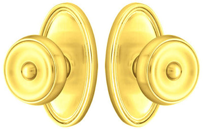 ##Antique Hardware## Solid Brass Waverly Door Knob Set With Oval Rosette (Several Finish Options)