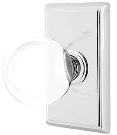 ##Antique Hardware## Crystal Bristol Door Knob Set With Rectangular Rosette (Severl Finish Options)