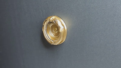 2 3/4 Inch Solid Brass Ribbon & Reed Drawer Ring Pull