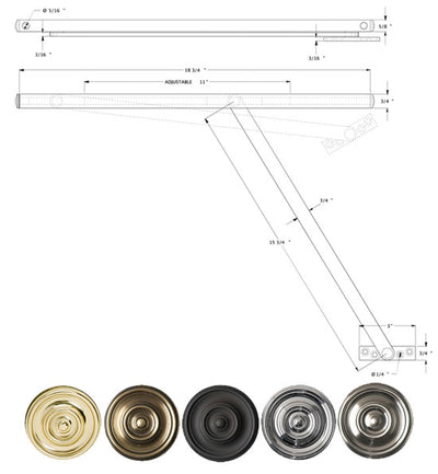 Solid Brass Overhead Door Holder Available in Several Finishes