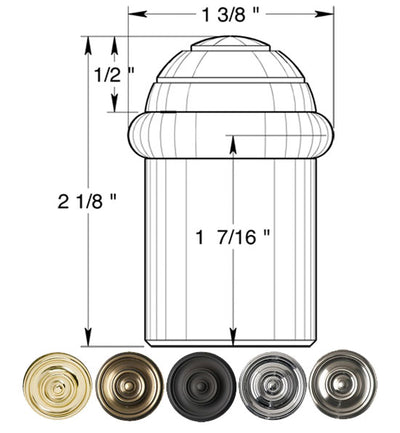 Floor Mounted Bumper Door Stop in Several Finishes