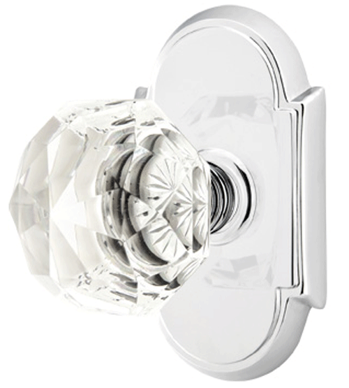 Diamond Crystal Door Knob Set With # 8 Rosette