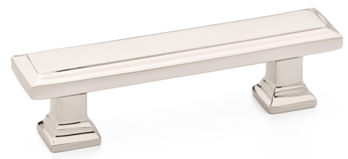 4 5/8 Inch Overall (3 1/2 Inch c-c) Brass Geometric Rectangular Pull ...