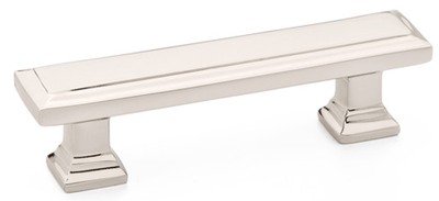 4 5/8 Inch Overall (3 1/2 Inch c-c) Brass Geometric Rectangular Pull ...