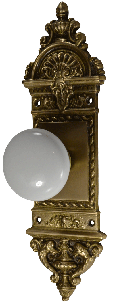 European Door Set With White Porcelain Knob
