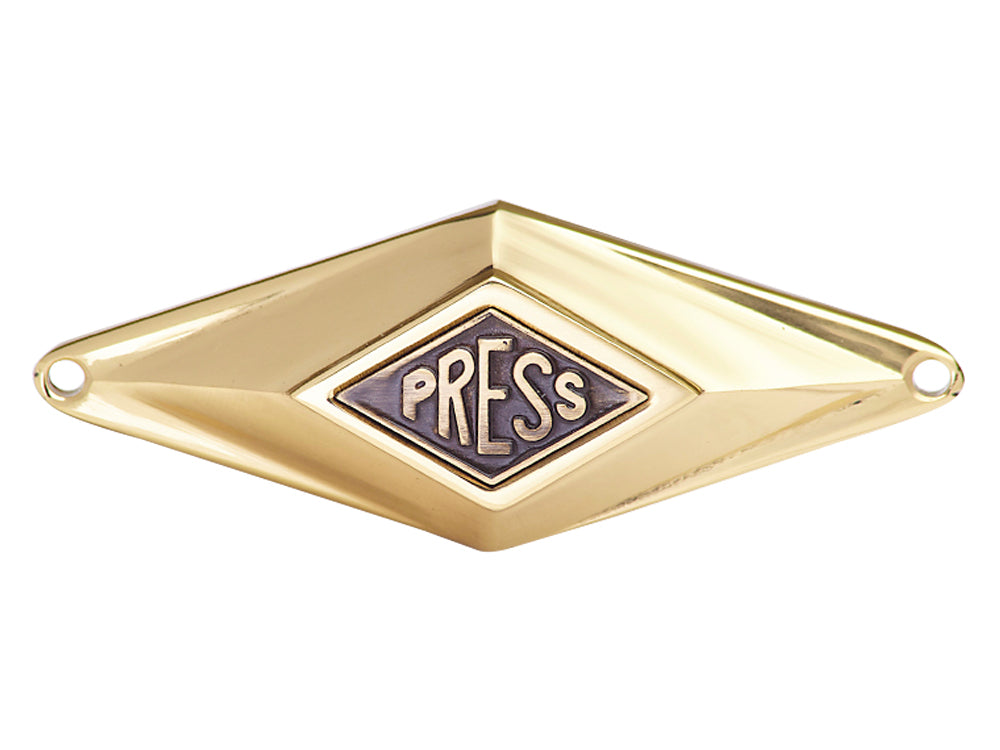 3 1/4 Inch Solid Brass Art Deco Diamond Doorbell