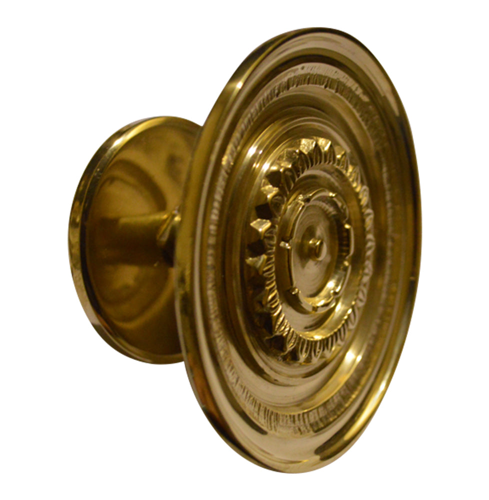 3 1/2 Inch Floral Disc French Window Knob
