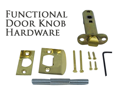 ##Antique Hardware## Lancaster Door Set With Round Brass Knob (Several Finishes Available)