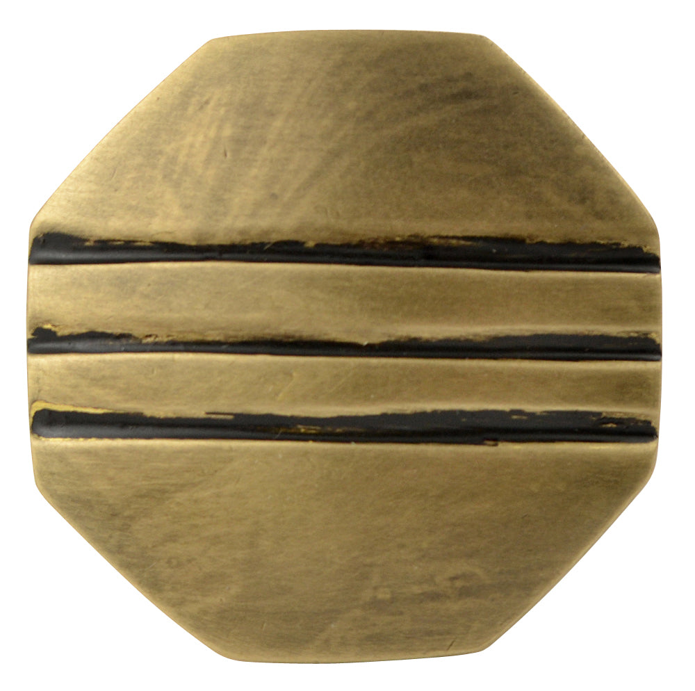 Black Striped Aged 1 Inch Pure Brass Art Deco Cabinet & Furniture Knob