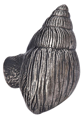 Antique Hardware 1 5/8 Inch Ocean Seaside Nautical Solid Pewter Twisting Conch Seashell Knob (Satin Pewter Finish) Cabinet Knobs & Handles