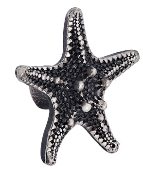 1 3/4 Inch  Ocean Seaside Nautical Solid Pewter Decorative Starfish Knob (Satin Pewter Finish)