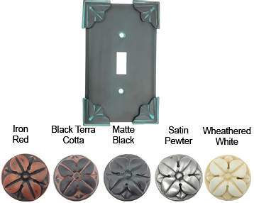 ##Antique Hardware## Pompeii Greek Revival Style Wall Plate (Verdigris Finish)