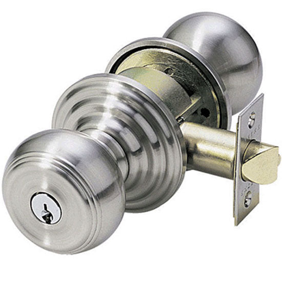 Solid Brass Waverly Key In Door Knob with Regular Rosette