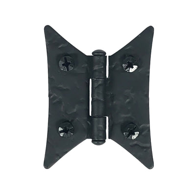 Cast Iron Hinges: Pair of Black Matte Iron Butterfly Hinges