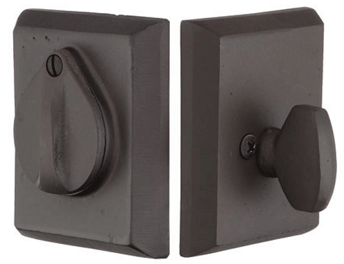 Sand Cast Distressed Traditional Square Deadbolt With Cover