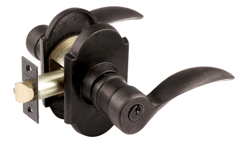 Solid Brass Durango Key In Door Lever with #1 Rosette